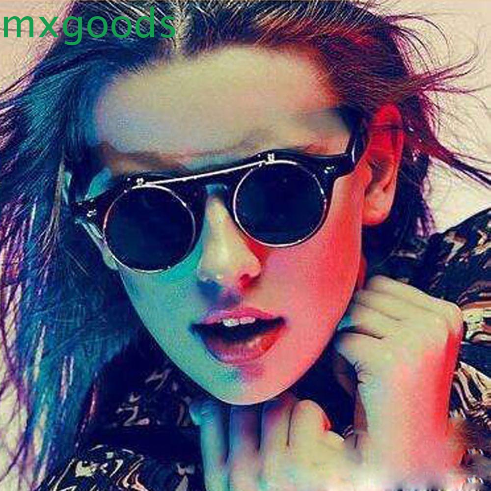 Kính Mát Gọng Tròn Chống Bức Xạ / Chống Bức Xạ Dạng Lật Thời Trang Cho Nam Và Nữ