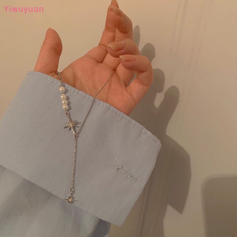 < Yiwuyuan > Vòng cổ Mặt Hình Ngôi Sao Đính Đá Zircon Ngọc Trai Thời Trang Mùa Hè Kiểu Dáng Mới Dành Cho Nữ