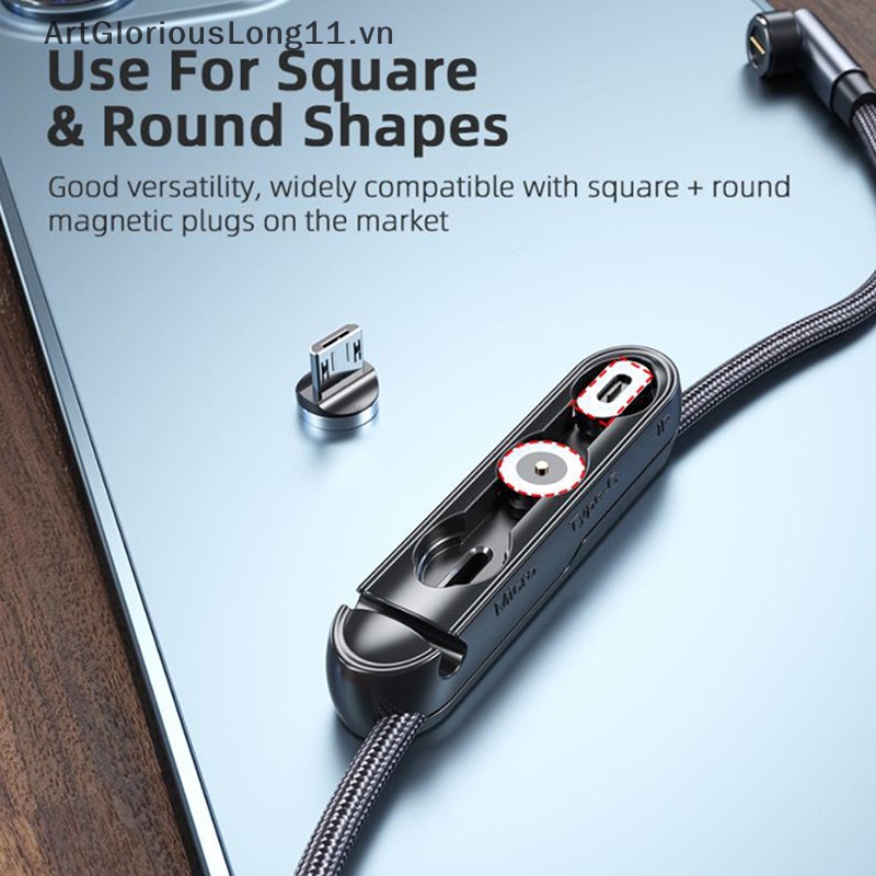 Hộp Đựng Dây Cáp Sạc Từ Tính Màu Đen Tiện Dụng