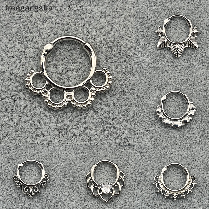 [FREG] Khuyên Mũi Bằng Thép Titan Hình Hoa Lá Nase Septum Nariz Sụn Tragus FDH