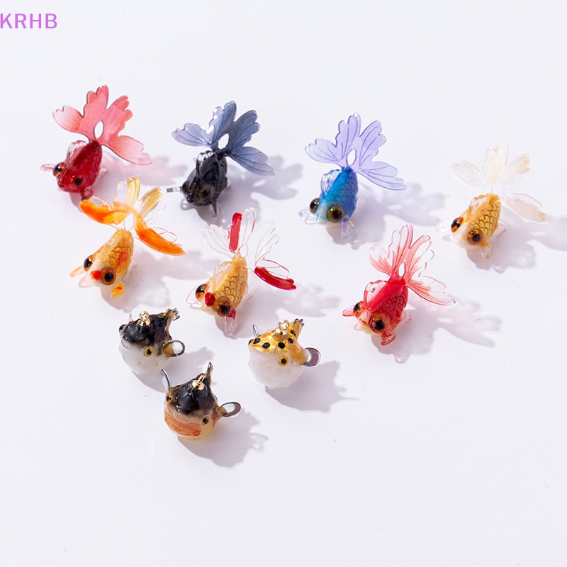 Mặt Vòng cổ Hình Cá Vàng Dễ Thương Bằng Nhựa Resin DIY Mới