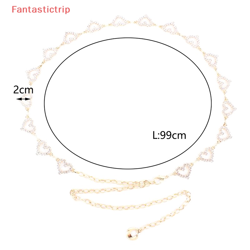 Thắt Lưng Chuỗi Xích Đính Đá Hình Trái Tim Đơn Giản Thời Trang Cho Nữ