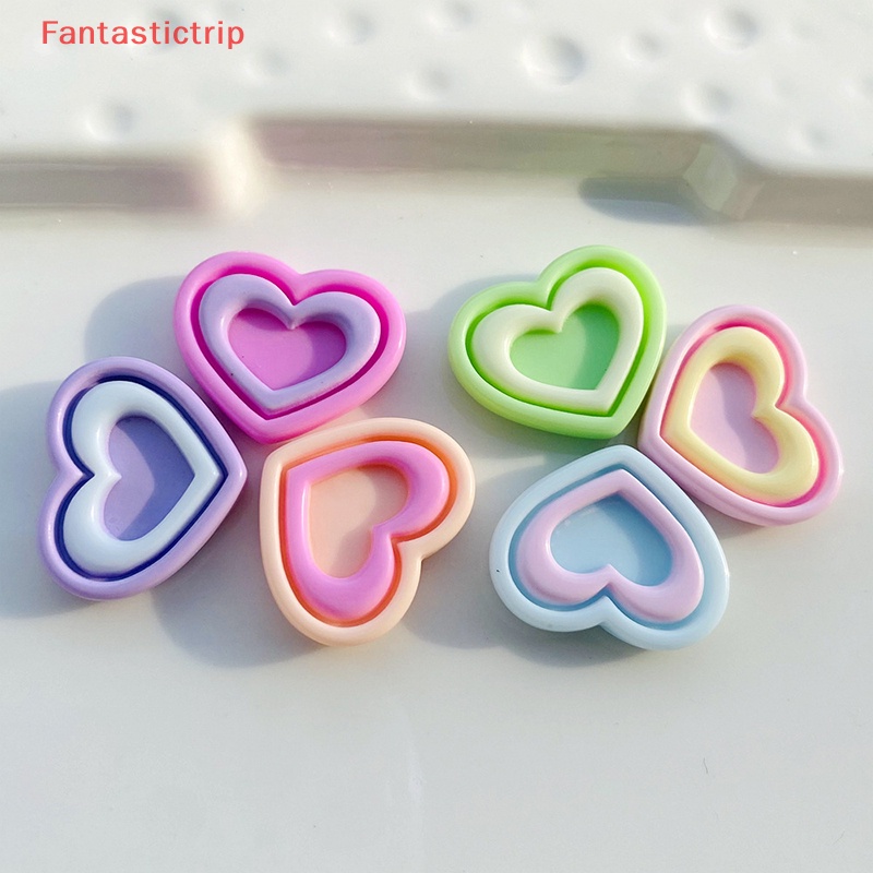 [Fantastictrip] Set 10 Phụ Kiện Trang Trí Tóc Hình Trái Tim Nhiều Màu Sắc Thủ Công Cho Nữ