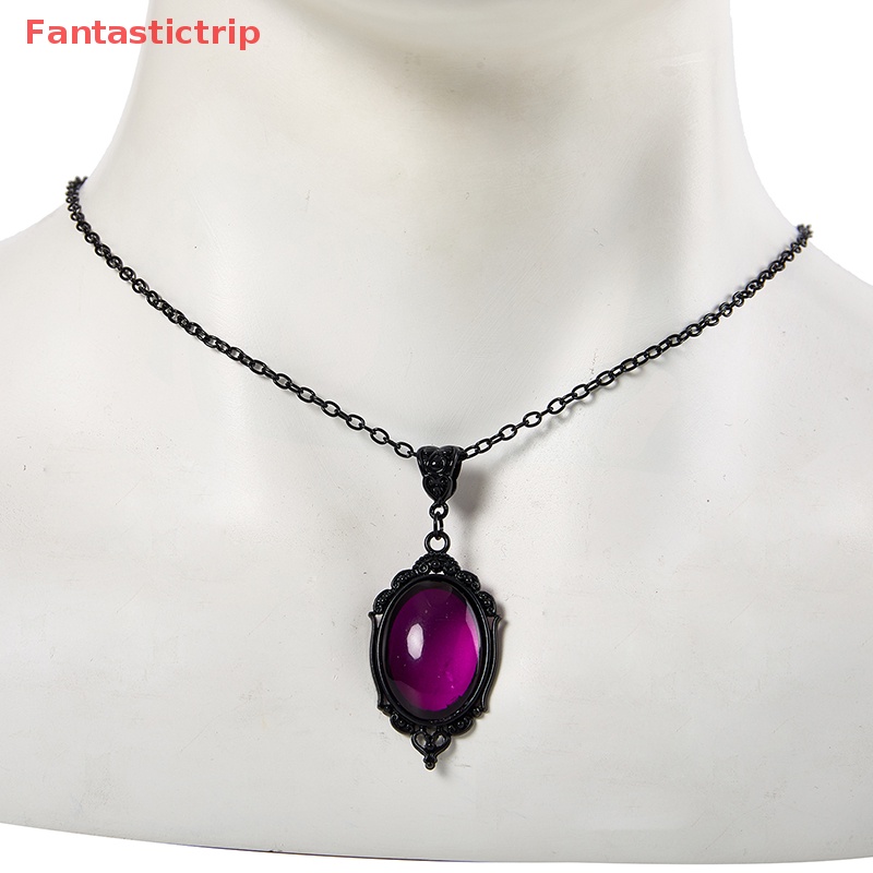 [Fantastictrip] Vòng cổ Mặt Pha Lê Chạm Nổi Phong Cách Gothic Thời Trang Cho Nữ Mới