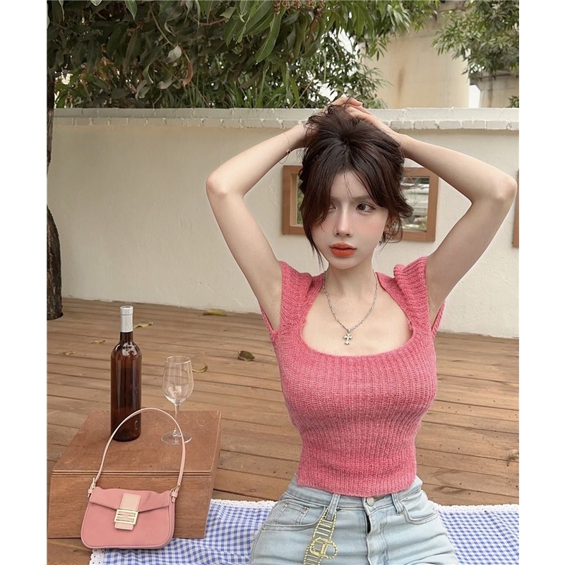 Áo baby tee Thun croptop Dệt Kim Tay Ngắn Thời Trang Mùa Hè 2023 Phong Cách Mới Cho Nữ