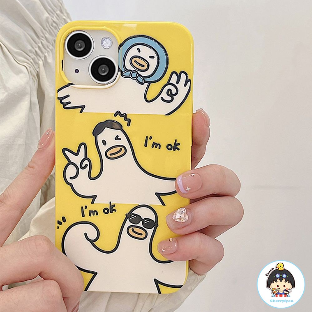 Ốp Điện Thoại Họa Tiết Vịt Đeo Kính Mát Cho IPhone 14 Pro Max 13 12 11 Pro Max XS XR 7 8 Plus