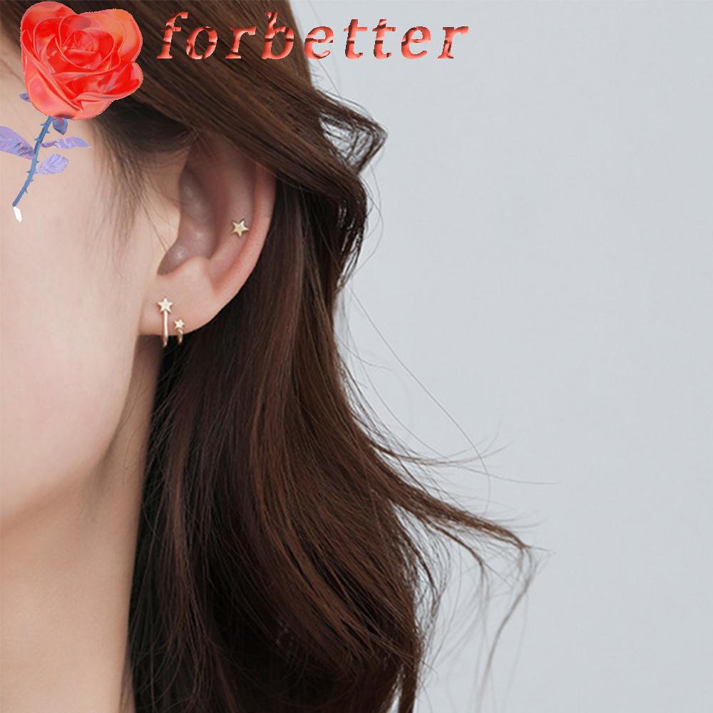 Khuyên Tai Hai Lớp Hình Ngôi Sao Mini Dễ Thương Sang Trọng Dành Cho Bạn Nữ