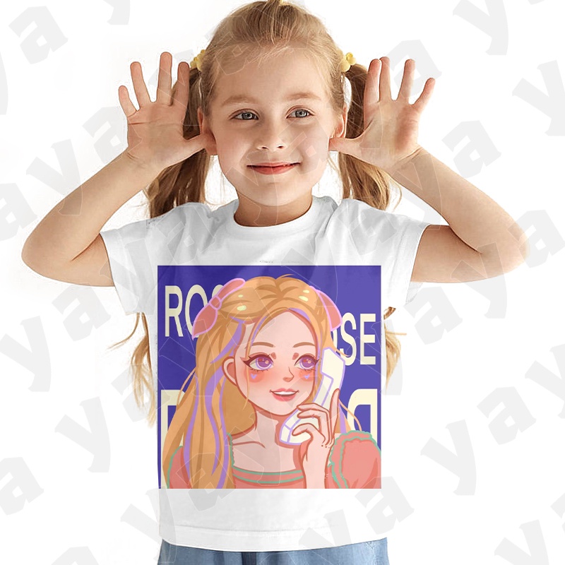 Áo Thun Tay Ngắn In Hình Blackpink 3D Thời Trang Mùa Hè Cho Bé Gái