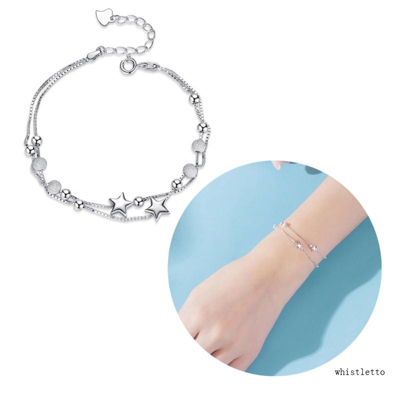 Vòng Tay Chuỗi Hạt Đính Mặt Ngôi Sao Năm Cánh Thời Trang Cho Nữ