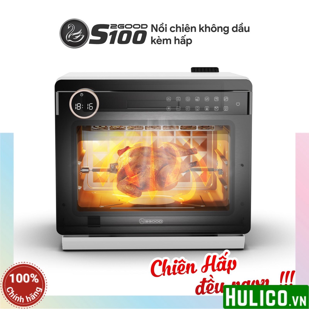 Nồi chiên không dầu - Hấp hơi nước siêu nhiệt 2Good S100 - Dung tích 20 lít - Hàng chính hãng