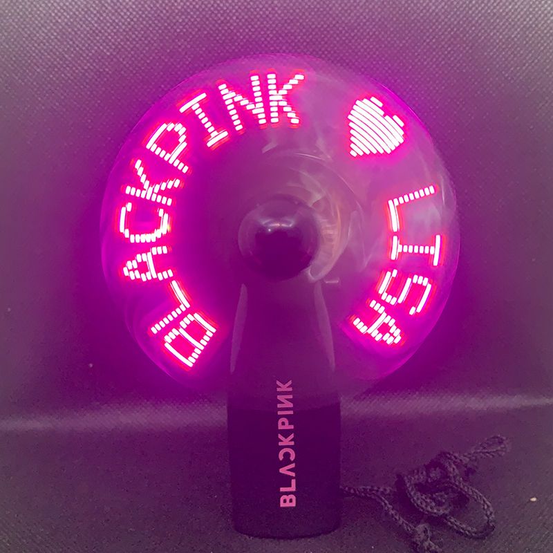 Quạt Cầm Tay Mini In Chữ BLACKPINK Màu Dạ Quang