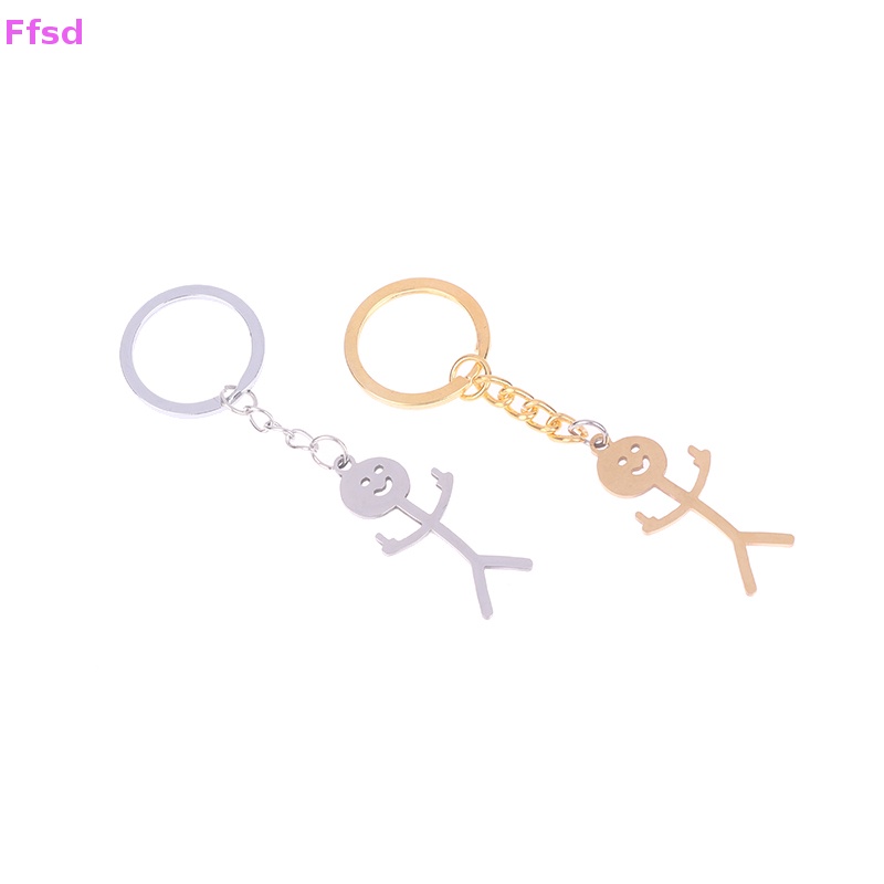 {Ffsd} Móc Khóa Mặt Dây Chuyền Hình Người Nhỏ Bằng Thép Không Gỉ Vui Nhộn * Bán Chạy