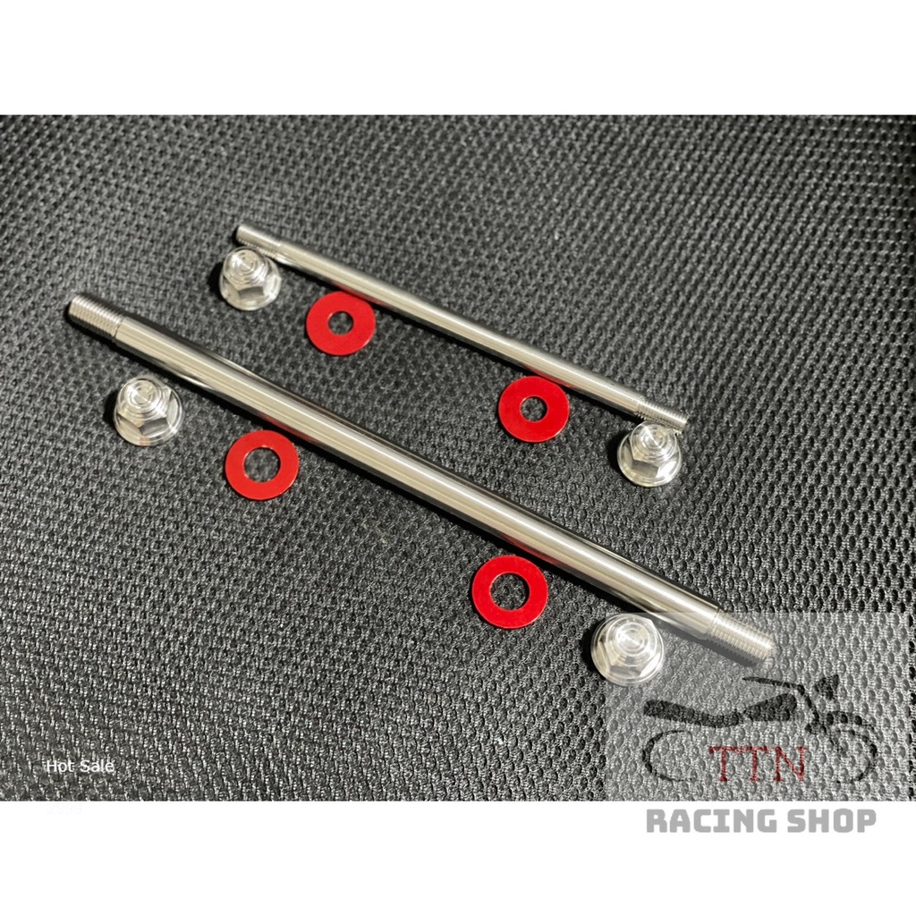 Cốt Bánh Salaya INOX 304 MẪU THÁI Trước Sau Cho MỌI DÒNG XE Siêu Sáng Kèm Lông Đền Nhôm Đỏ