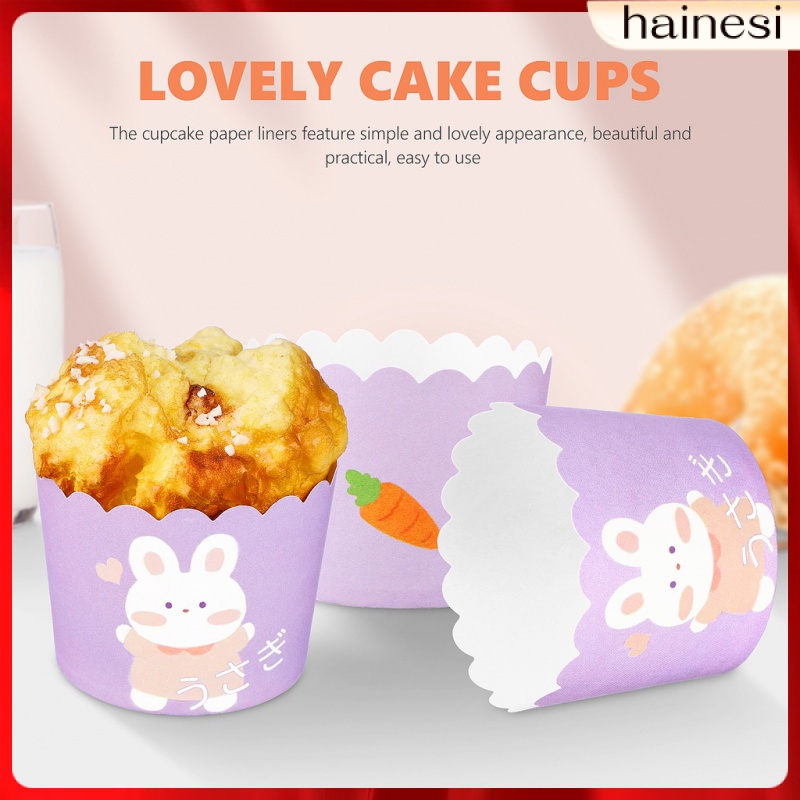 Set 100 Cốc Giấy Làm Bánh Cupcake / Cupcake Hình Thỏ / Trái Tim