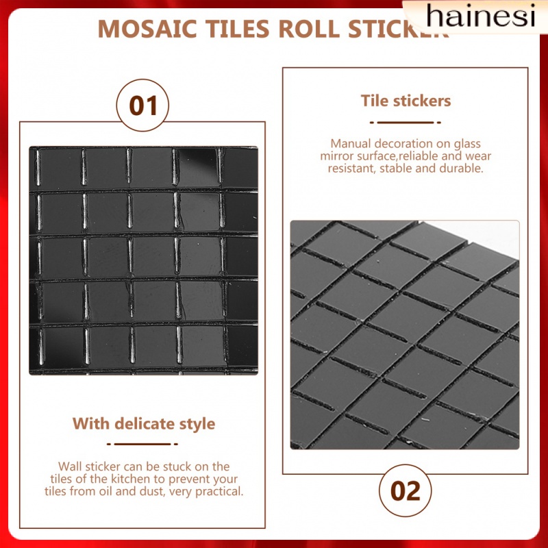 6 Cuộn Sticker Dán Tường Hình Vuông Tráng Gương Dùng Trong Nhà Bếp