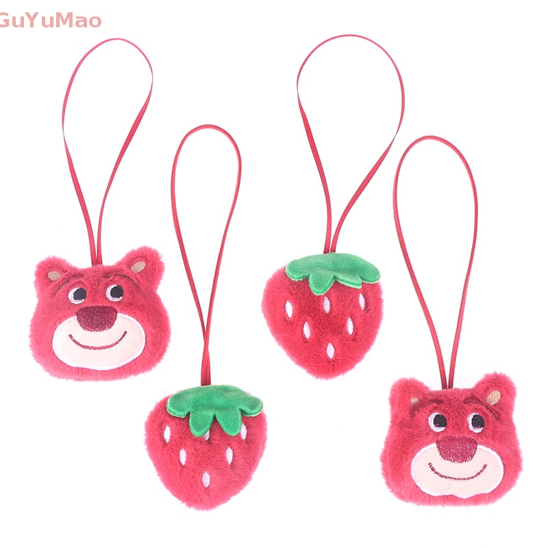 Móc Chìa Khóa / Túi Xách Hình Gấu / Dâu Tây Nhồi Bông Dễ Thương Chống Thất Lạc