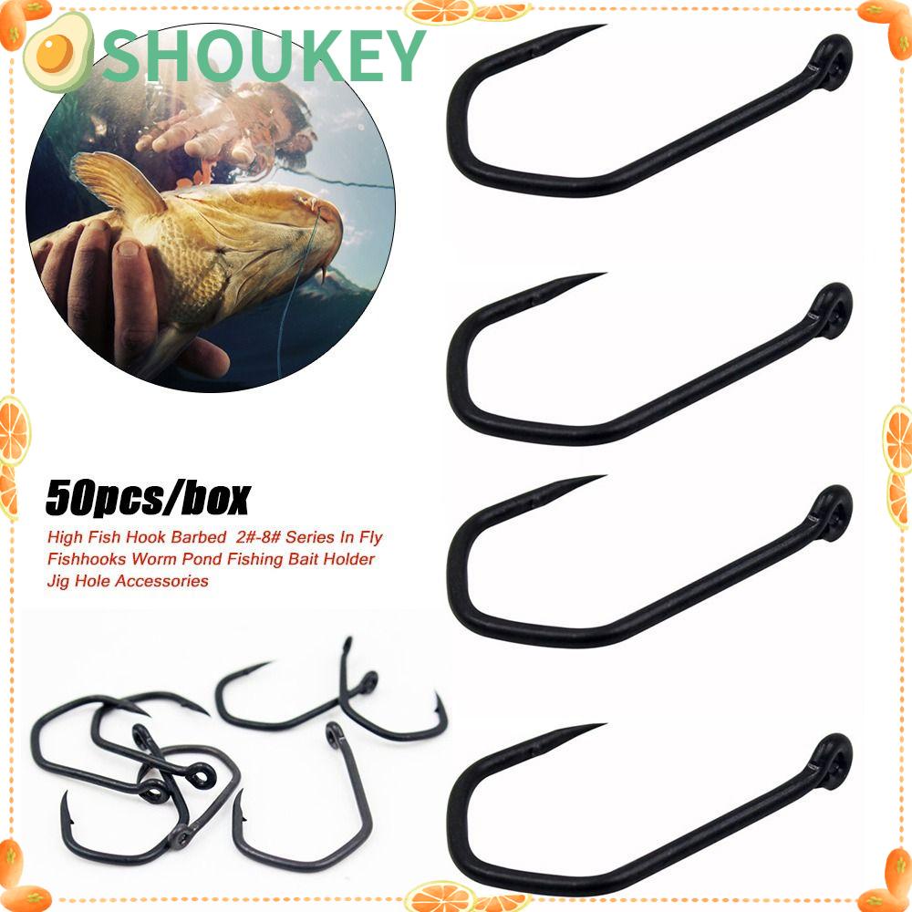 Hộp 50 Lưỡi Câu Cá Bằng Thép Cacbon Chất Lượng Cao