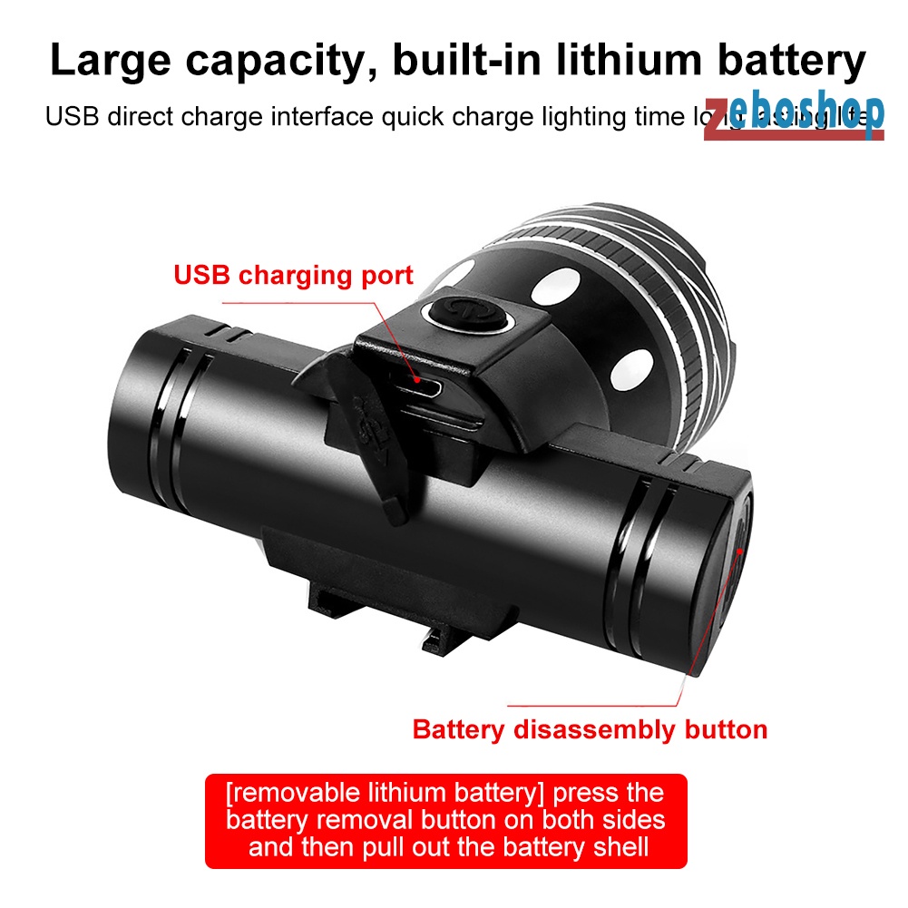 Đèn Pha LED Sạc USB Chống Thấm Nước An Toàn Dành Cho Xe Đạp