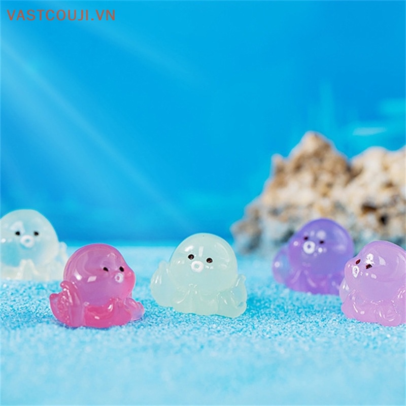 Bộ 2 Tượng Bạch Tuộc Dạ Quang Dùng Trang Trí Tiểu Cảnh