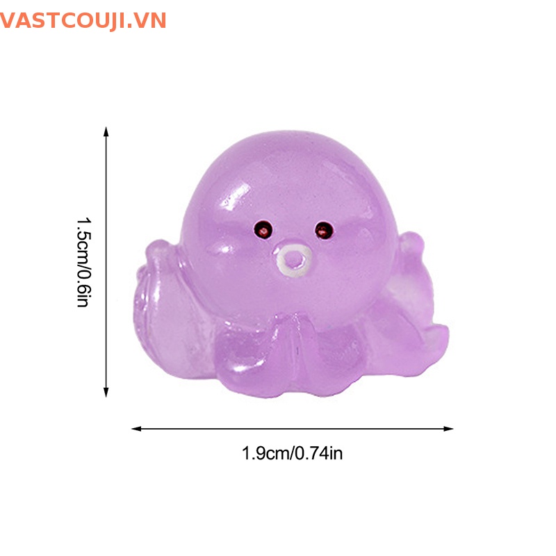 Bộ 2 Tượng Bạch Tuộc Dạ Quang Dùng Trang Trí Tiểu Cảnh