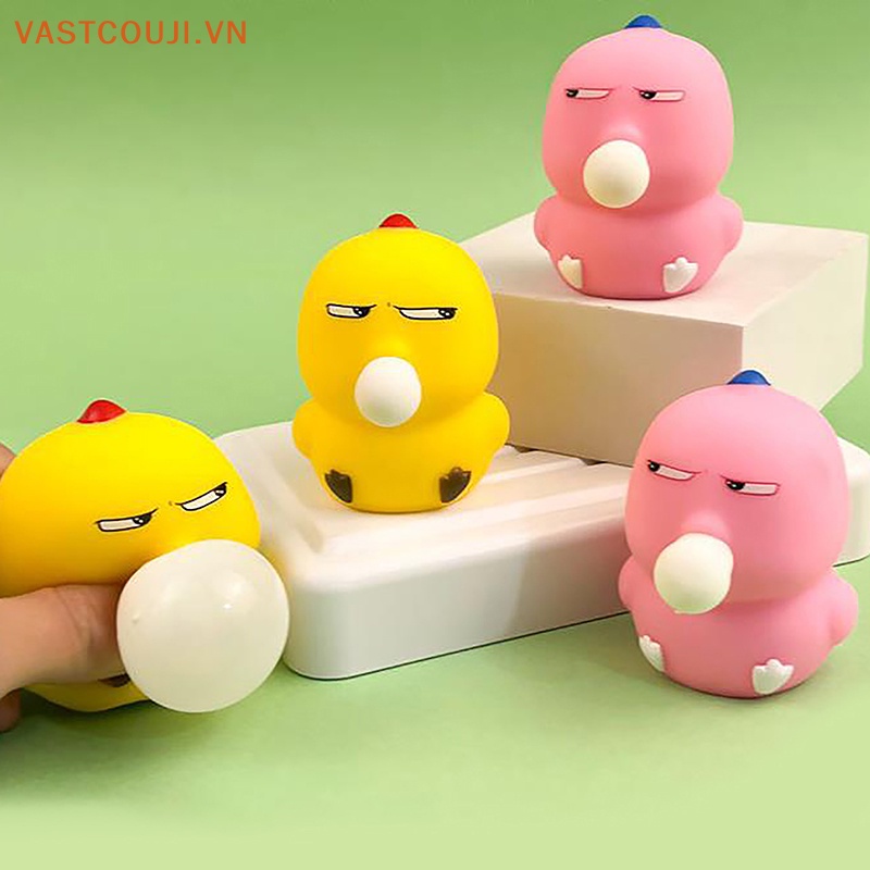 1 Đồ Chơi Thổi Bong Bóng Hình Gà Bằng Vinyl TPR