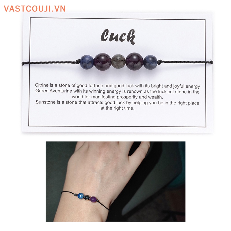 Vòng Tay Chuỗi Hạt Đá Chakra Màu Đen Đơn Giản Cho Nam Và Nữ