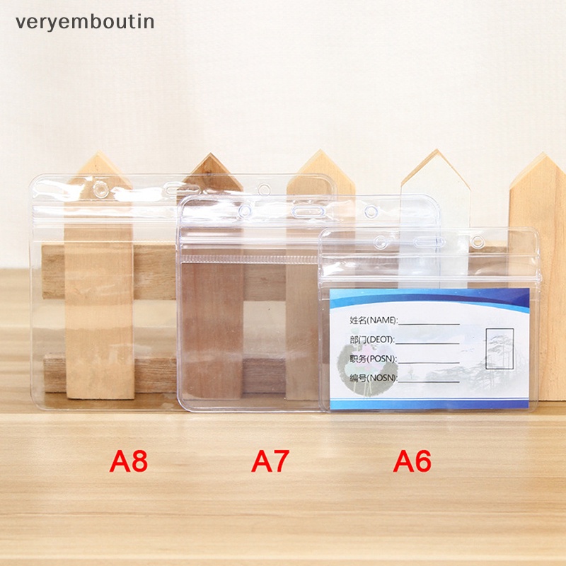 Set 10 Túi Đựng Thẻ ID / Thẻ ID Đeo Trước Ngực Mềm Bóng Trong Suốt Siêu Bền Chống Thấm Nước