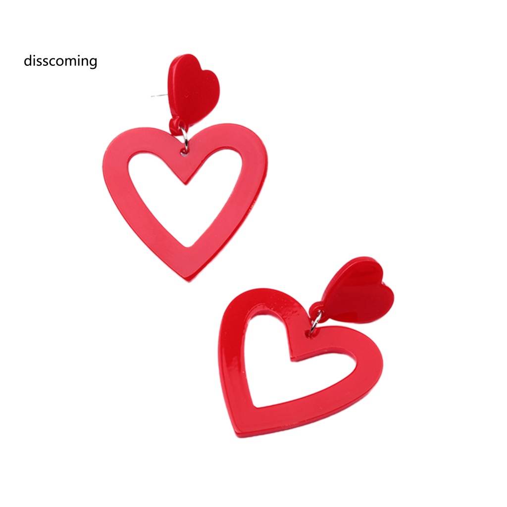 Áo Khoác Thời Trang Dạo Phố Cá Tính SL| Bông Tai Hình Trái Tim Bằng Acrylic Nhẹ Nhiều Màu Không Gây Dị Ứng Lý Tưởng Cho Nữ Mặc Hàng Ngày