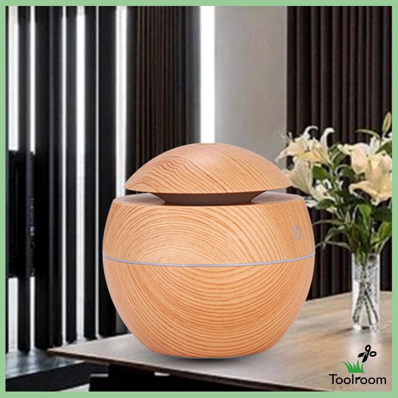 Máy Tạo Độ Ẩm USB Vân Gỗ 130ml Màu Nâu Nhạt