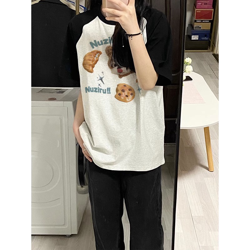 NRVP Áo Thun 100% Cotton Tay NgắN In Hoạ TiếT ĐộC ĐáO Phong CáCh HàN QuốC 2023