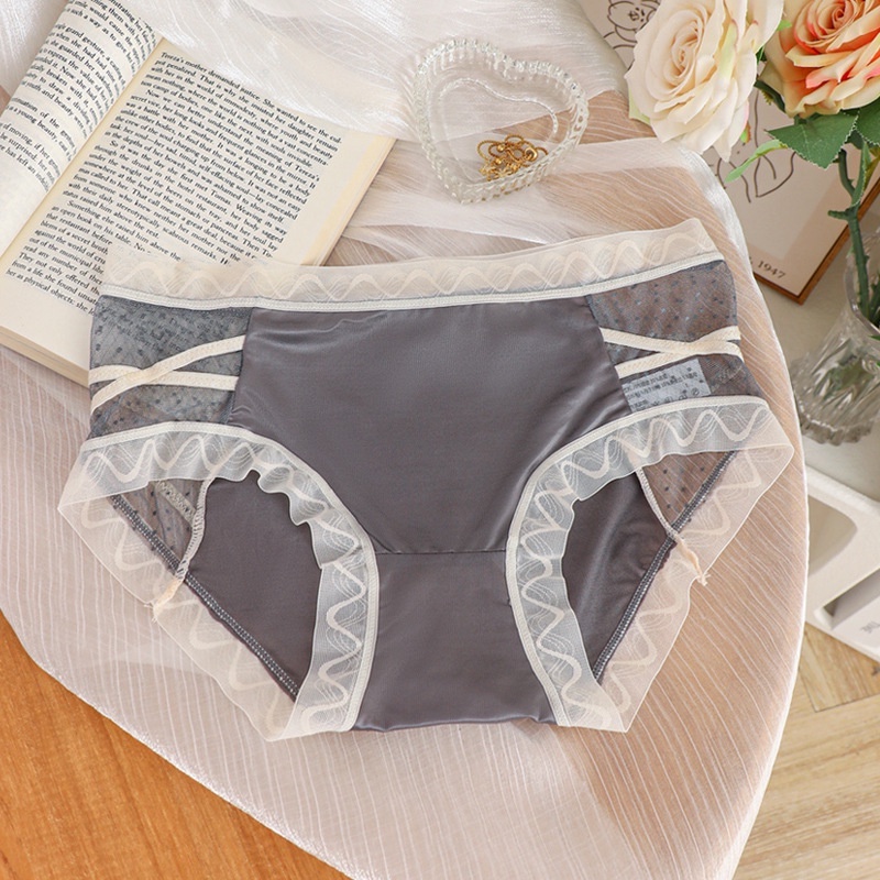 Take Talk Quần Lót Lụa Lạnh Lưng Vừa Không Đường May Kháng Khuẩn Cho Nữ