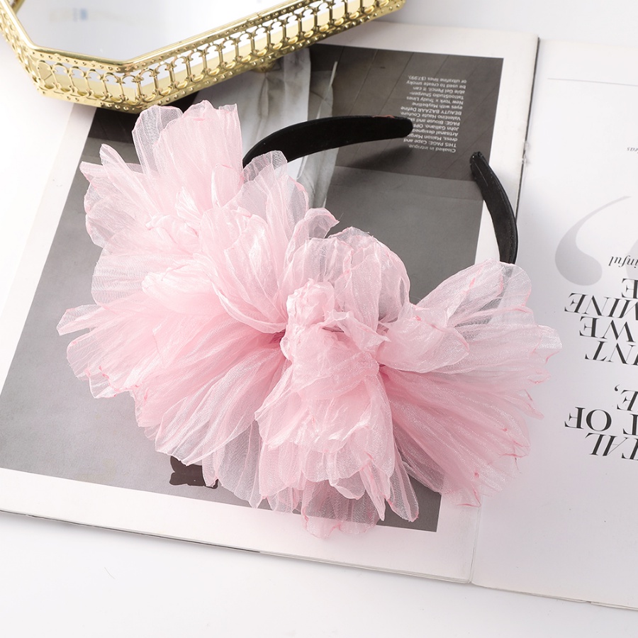 Băng Đô Cài Tóc Phối Lưới Họa Tiết Hoa Phong Cách Hàn Quốc Ngọt Ngào Cho Nữ