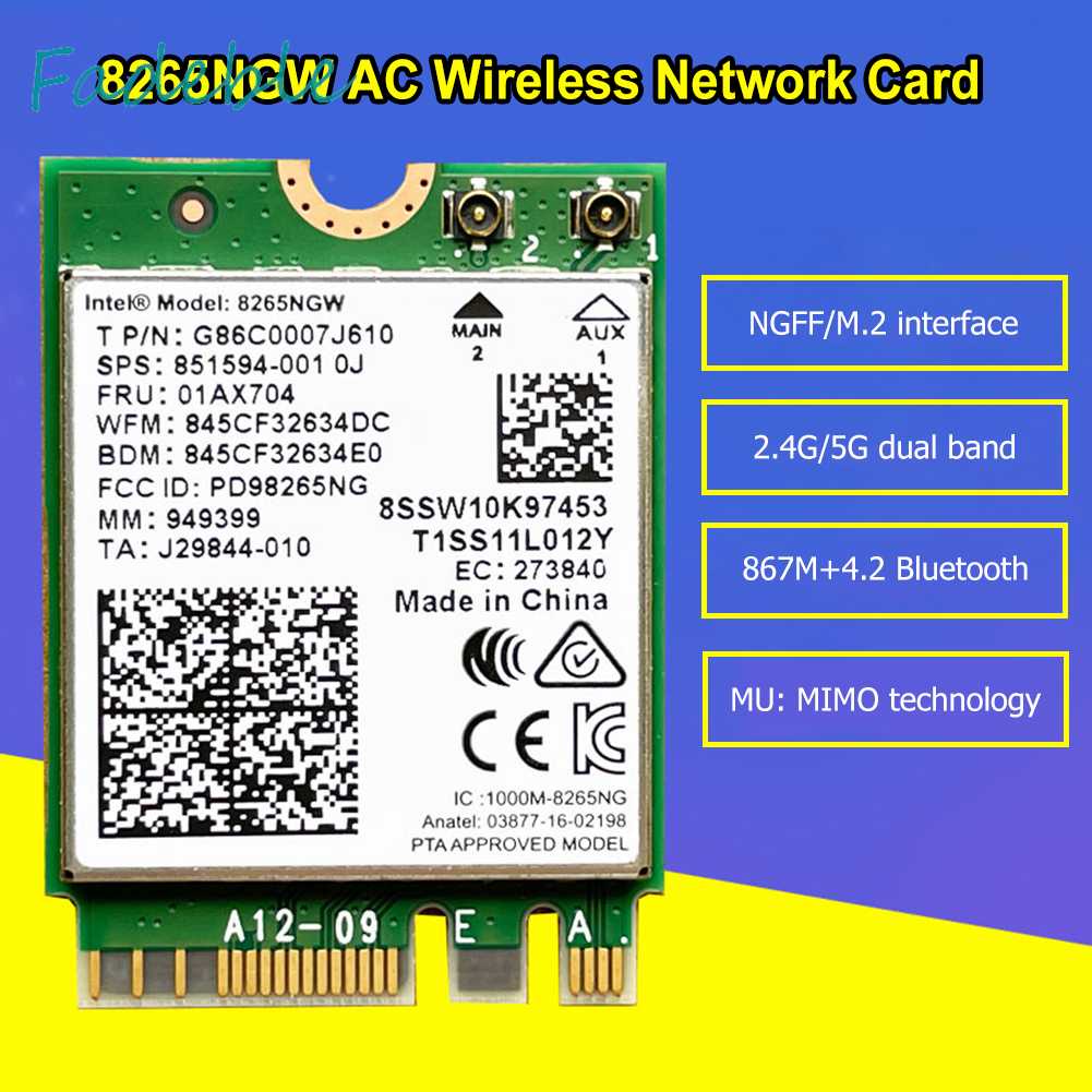 Thẻ Mạng Không Dây 867M 2.4G 5G Bluetooth Và Phụ Kiện