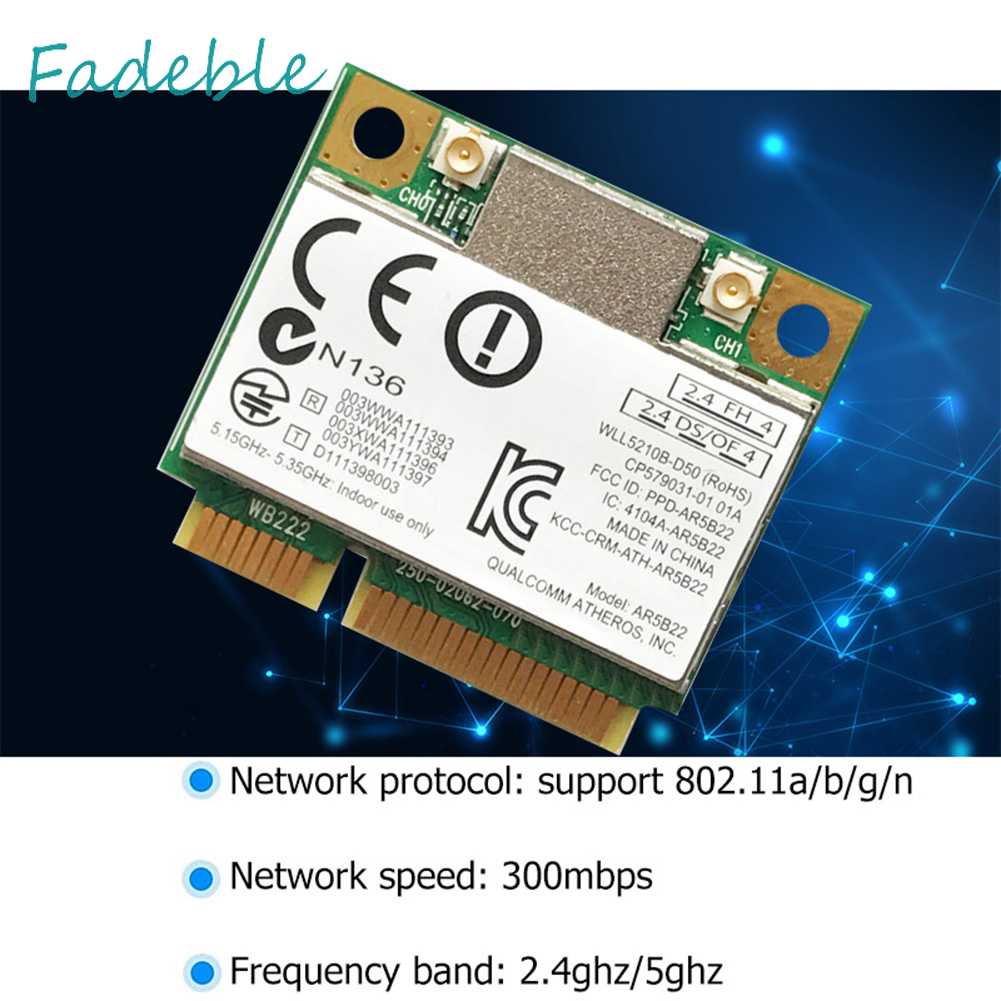Card Mạng Không Dây 300Mbps PCI-E 2.4G / 5G Bluetooth 4.0 Thẻ