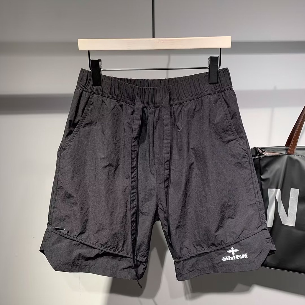 Quần Short Thể Thao 5 Tấc Mỏng Nhanh Khô Thêu Họa Tiết Đường Phố Thời Trang Mùa Hè Cho Nam