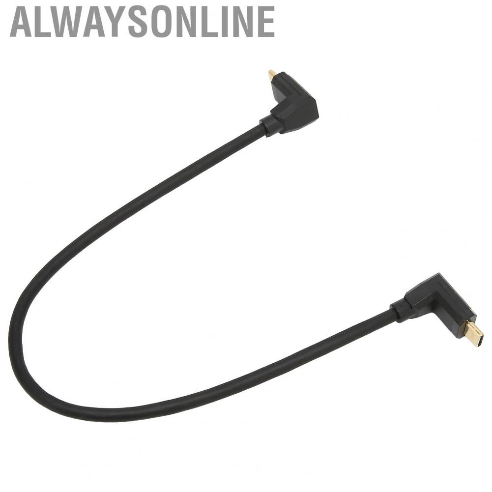 Alwaysonline Type C Male To Connector  Data Extension Cable 4K Resolution 0.3m/0.98ft Multifunctional for Charging