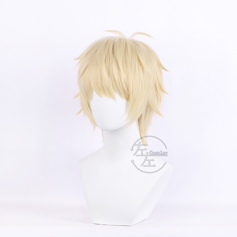 Bộ Tóc Giả Ngắn Nhuộm Màu Vàng Bằng Sợi Tổng Hợp Chịu Nhiệt Hóa Trang Nhân Vật Anime Shima Sousuke