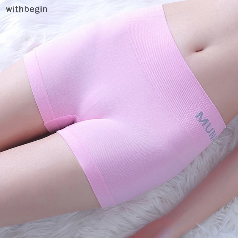 Quần Lót Boxer Cotton Ngắn Không Đường May Định Hình Cơ Thể Thời Trang Cho Nữ