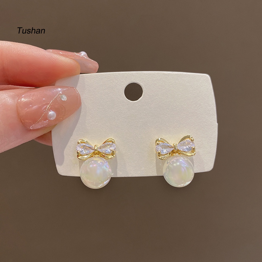 1 Đôi Bông Tai Hình Nơ Bằng Hợp Kim Tinh Tế Thời Trang