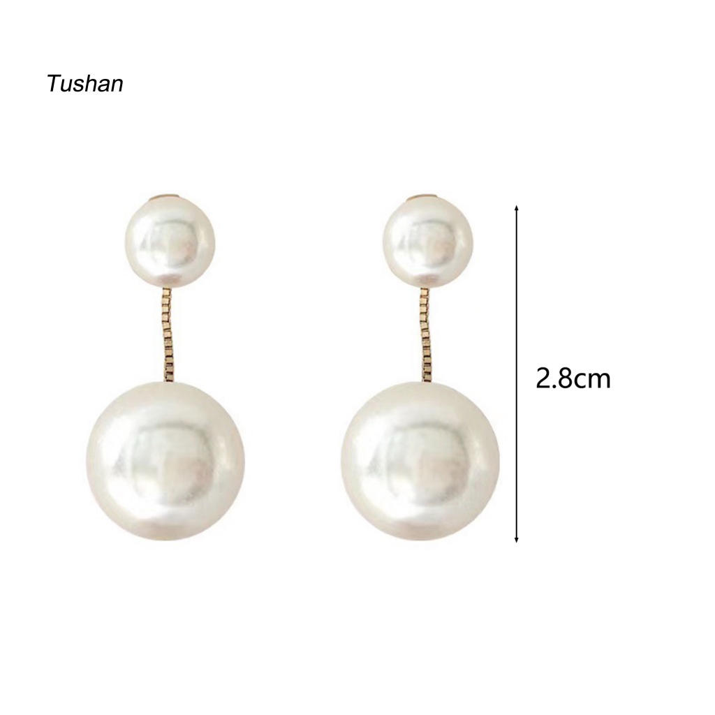 1 Đôi Bông Tai Dáng Dài Đính Ngọc Trai Nhân Tạo Thời Trang