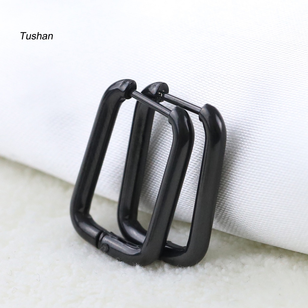 1 Đôi Bông Tai Hình Học Bằng Thép Titan Mạ Điện Không Phai Màu Thời Trang