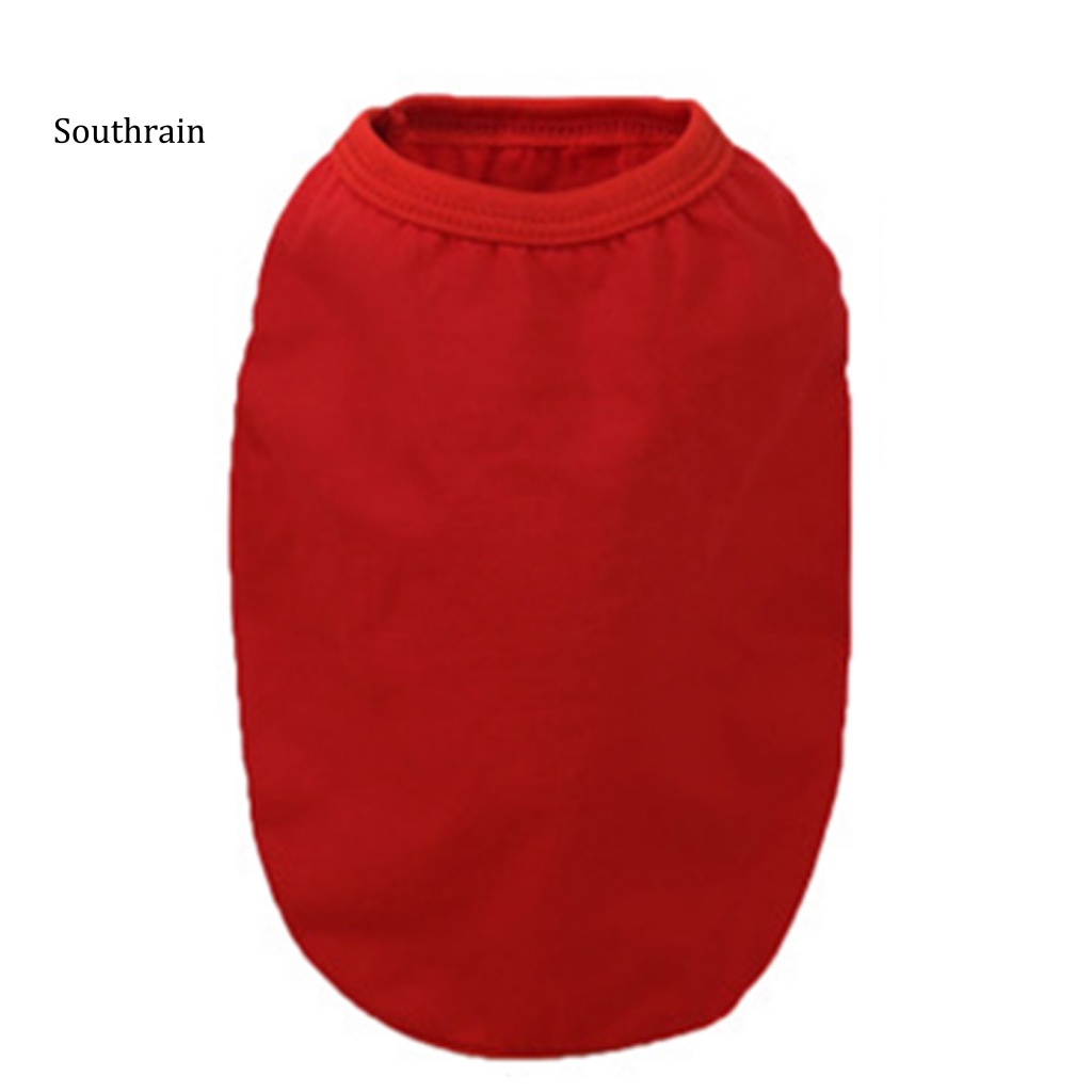 Áo Thun Cotton Cổ Tròn Hai Tầng Màu Sắc Trơn Dành Cho Cún Cưng