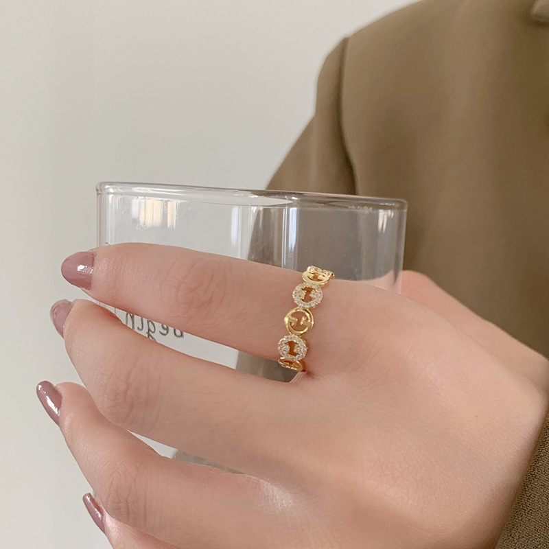 Nhẫn Hở Mạ Vàng Đính Đá Zircon Thời Trang