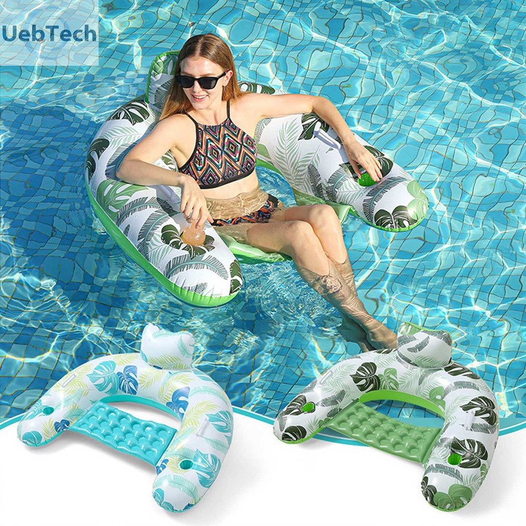 Ghế Phao Bơi Bơm Hơi Bằng PVC Kèm Giá Đỡ Cốc Tiện Dụng Cho Bể bơi