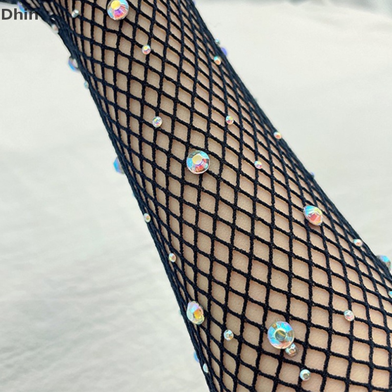 Găng Tay Lưới Dài Hở Ngón Đính Đá Đen Trắng Dùng Hóa Trang Cho Nữ