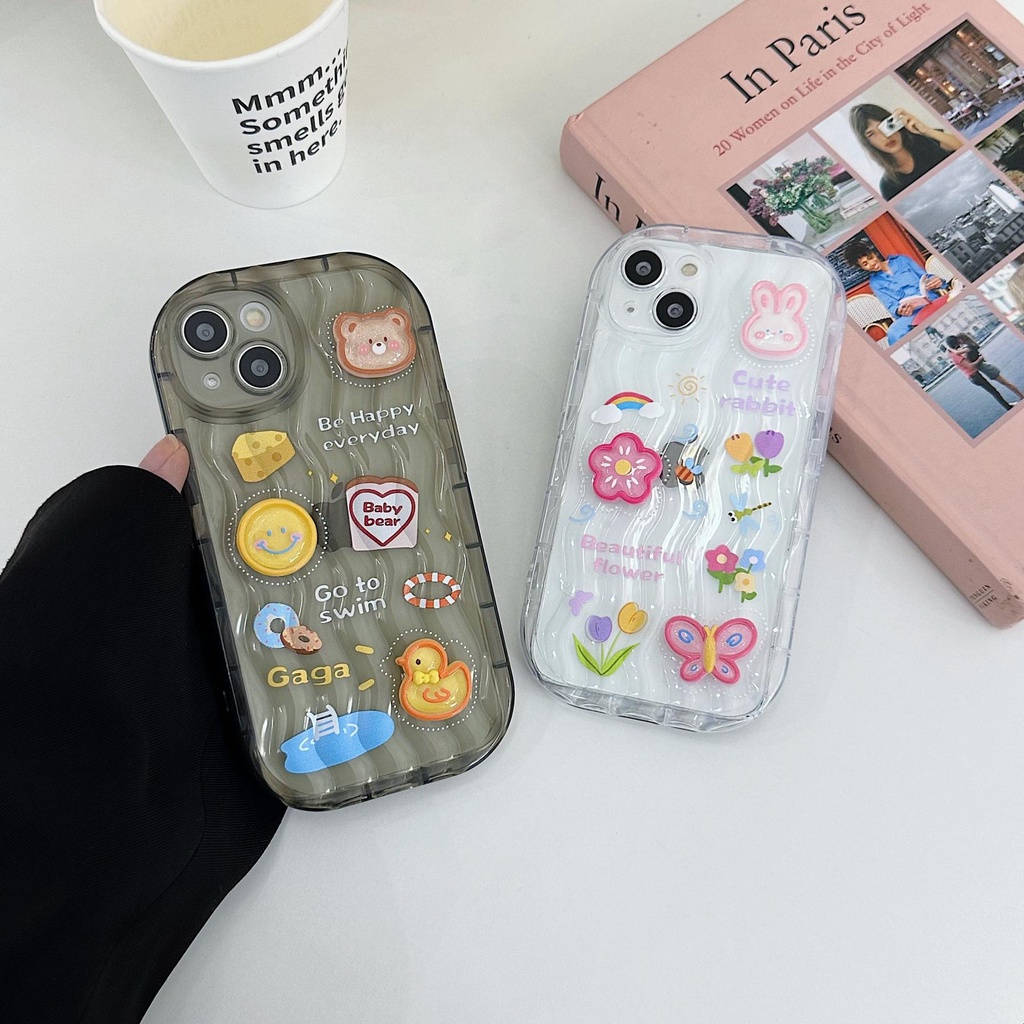 Ốp Điện Thoại TPU Mềm Trong Suốt Họa Tiết Hoạt Hình Có Túi Khí Bảo Vệ Camera Cho iPhone 13 12 11 Pro Max 14 Plus