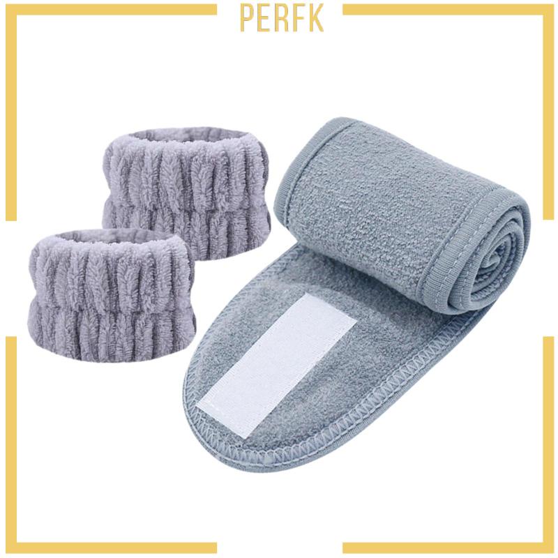 Bộ 3 Băng Đô Rửa Mặt / Cổ Tay / Khăn Tắm