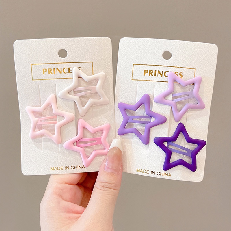 Kẹp Tóc Hình Ngôi Sao Năm Cánh Màu Tím Xinh Xắn Y2k