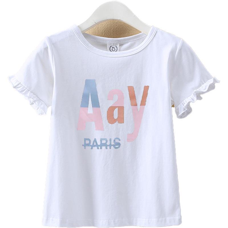 Áo Thun Cotton Mùa Hè Tay Ngắn Phong Cách Thời Trang Mới 2021 Cho Bé Gái T4