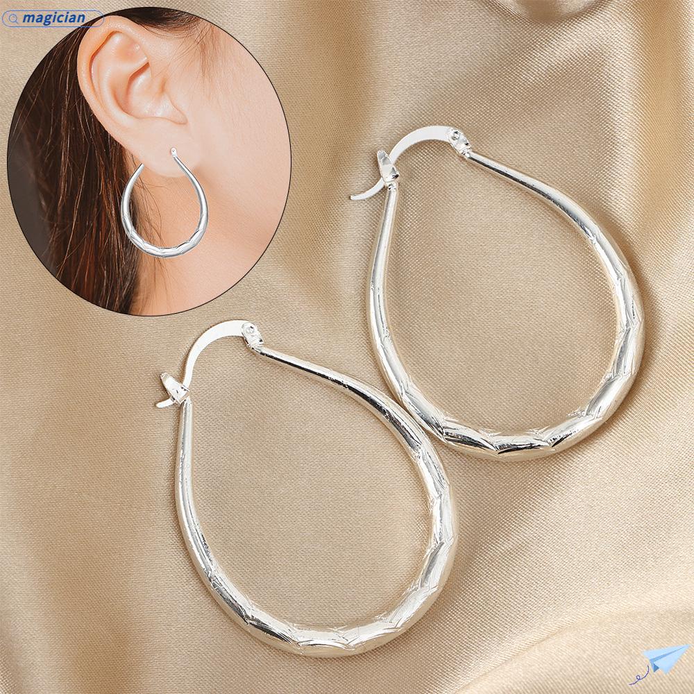 MAG Bông Tai Mạ BạC DạNg TròN ThờI Trang